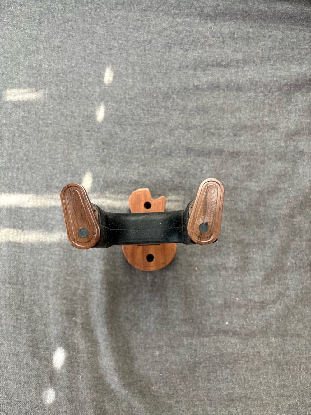 Set of 3 Wall Guitar Hangers with Wood Accents - Black & Brown